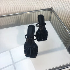 LIZAKOSHT  -  spring and summer new fashion high-heeled women's sandals square head wide sole women's shoes