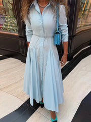 LIZAKOSHT - Solid Women's Two Piece Suit Turn-down Collar Full Sleeve Short Top A-line Hip Package Long Skirt 2025 Autumn Lady Causal Outfit