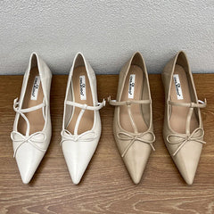 LIZAKOSHT Autumn Women Flat Shoes Fashion Pointed Toe Shallow Slip On Pointed Ladies Dress Elegant Ballerinas Shoes Soft Mary Jane