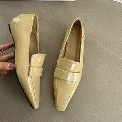 LIZAKOSHT - Spring New Brand Women Flat Shoes Fashion Square Toe Slip On Loafer Shoes Low Heel Outdoor Dress Single Shoes New Woman
