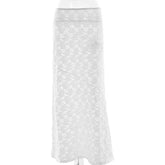 LIZAKOSHT - Sexy Women Lace High Waist Elastic See Through Party Club Maxi Skirts Elegant Ladies Summer Party Skirt 2025 Ladies Beachwear