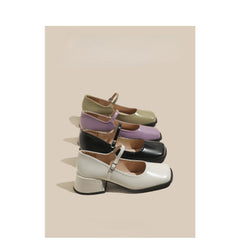 Lizakosht Gentle Retro Mary Jane Shoes Casual Women's High Heels