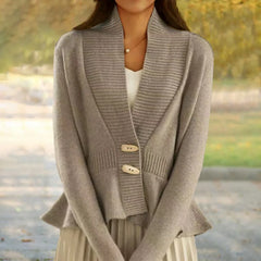 LIZAKOSHT - Autumn Elegant Women Buttons Sweaters Retro Long Sleeve V Neck Slim Fit Female Knit Cardigan Sweater Ladies Casual Knitwear