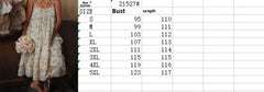 LIZAKOSHT - Floral U-Ne Loose Susp Dr Street Sle High Waist Knitted Polyester Fiber Svel Straight Tube Summer Dr