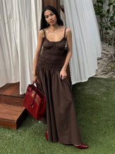 LIZAKOSHT - New 2026 Summer White Ruched Long Dresses Women's Spaghetti Strap Cotton Slim Fitted Waist Dress