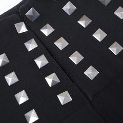 LIZAKOSHT - New Vintage Punk Women Y2k Gothic Harajuku Lolita Skirts Retro Black Summer Trendy Rivet High Elastic Jk Pleated Sexy Skirt
