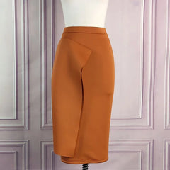 LIZAKOSHT - Fashion Bodycon Pencil Skirts Women High Waist Slim Midi Modest Classy Female Black Package Hip Jupes Falad Elegant Skirt indie