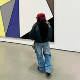 LIZAKOSHT - Summer Women's Ripped Baggy Straight-leg Denim Pants Hip Hop Fashion Graffiti Printed Jeans Casual Y2K Streetwear Jean Trousers