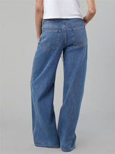LIZAKOSHT - Women Drawstring Jeans Loose Solid Color Low Waist Straight Leg Denim Pants Casual Long Trousers Out Going Pants