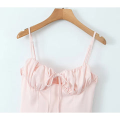 LIZAKOSHT - Pink Mini Princess Dress Sexy Sleeveless Corset Style Pretty Girl Mini Party Dresses Summer Women Birthday Robe