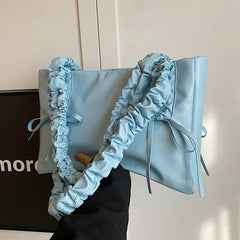 LIZAKOSHT - Trendy Bow Design Large Tote Handbags and Purses Women Shoulder Bags New Vegan Leather Ladies Travel Shopping Bag High Quality