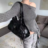 LIZAKOSHT - Women Y2k Fashion Chic Bow Handbags Casual Office Lady All Match Ins Shoulder Bags Korean Streetwear Vintage Trendy Underarm Bag