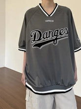 LIZAKOSHT - Y2k Sport Embroidery Graphic T Shirts for Women Oversized V-neck Quick Drying Short SleeveTee Summer Hip Hop Casual Tops