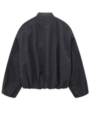 LIZAKOSHT - Fashion Soild Bomber Jacket For Women Autumn Long Sleeve Zipper Pocket Coats Female Stand Collar Street Chic Lady Outerwear