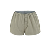 LIZAKOSHT - 3 colors Summer Sports Cotton Causal Shorts Women Elastic Waist Loose Wide Leg Straight Short Pants Trousers Armygreen Khaki