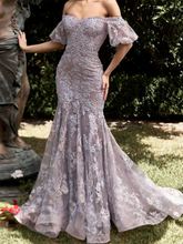 LIZAKOSHT - Elegant Off Shoulder Floral Sleeveless Mermaid Formal Evening Dresses Birthday Party Prom Gowns Customized