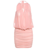 LIZAKOSHT  -  Spring Summer New Women's Sexy and Spicy Style V-neck Strap Hanging Neck Exposed Backpack Hip Dress