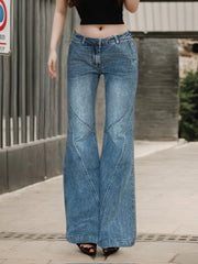 LIZAKOSHT  -  Sweetown Causal Slim Fit All-Match Women’s Flared Jeans Fashion Trendy Simple Retro Pants