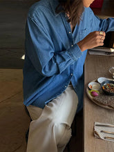 LIZAKOSHT - Casual Denim Blue Shirt Women Spring Summer Sun Protection Cardigan Solid All-match Shirts With Button Lady Streetwear