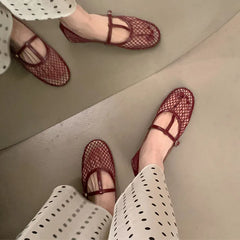 LIZAKOSHT  -  Summer New Women Flat Shoes Fashion Mesh Round Toe Ladies Casual Loafer Shoes Soft Flat Heel Dress Boat Shoes New Woman