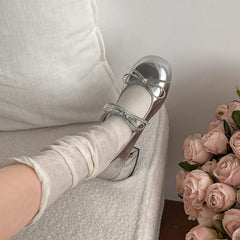 LIZAKOSHT - Thick Heel Women Mary Jane Shoes Fashion Shallow Butterfly-knot Shoes Spring Autumn Wedding Party Shoes