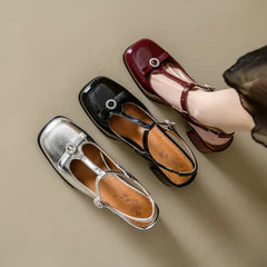 LIZAKOSHT - Gorgeous Bow Rhinestone High Heel Shoes British Style Straps Casual Versatile Leather Shoes Party Wedding Lolita Women's Shoes