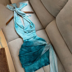 LIZAKOSHT - 2Pcs Deep V Swimsuit With Mini Skirt Sexy Women Bikini Set Solid Swimwear Push Up Biquini Female Bathing Suit Slimming Beachwear