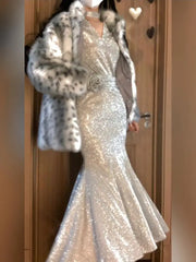 LIZAKOSHT  -  Autumn New Loose French High-end Dress for Women Autumn and Winter Sexy Slim Fit Fish Tail Dress for Women