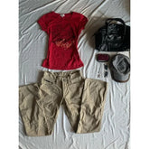 LIZAKOSHT - American Retro Short Sleeve Red T-shirt Women's Summer New Slimming Vintage Chic Fashion Top Casual Simple Elegant Ladies Tees