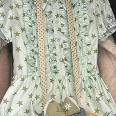 LIZAKOSHT - Y2k Print Stars Women Dresses Japanese Style Spring Summer Mini Dress Vintage Elegant Sweet Vestidos Mujer