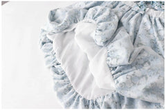 LIZAKOSHT - Sweet Girl Japanese Oil Painting Printed Fungus Edged Fluffy Gauze Suspender Dress Women's Summer Bow Temperament Short Dresses