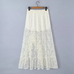 LIZAKOSHT - Perspective Skirt Women Lace Asymmetric Sexy Summer Skirt