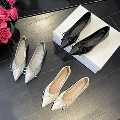LIZAKOSHT - new designer leather waeved women flats bowtie slip on loafers silver plaid leather mocasines women working shoes size 42