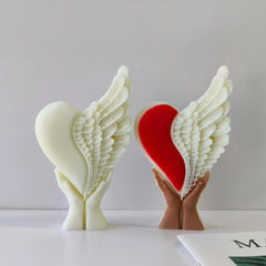 3D Heart With Wing Candle Silicone Mold Handhold Heart Handmade Gifts Plaster Resin Ornaments Mould Soap Candle Making Supplies