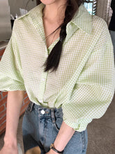 LIZAKOSHT - Chic Autumn New Gentle Bubble Texture Design Loose Long Sve Women's irt Top Cotton Polyester Blend Breathable Comfortable