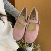 LIZAKOSHT  -  Spring Brand Women Flats Soft Leather Eelgant Dress Shoes Round Toe Shallow Slip On Ladies Casual Ballet Shoes Mule New