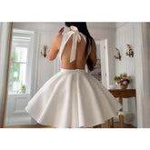 LIZAKOSHT - 2026 Summer Solid Color Round Neck Sleeveless Backless Women's Elegant Dress