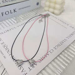 LIZAKOSHT - European and American Novel Simple Loves Pendant All-matched Clavicle Chain Adjustable Color Rope Cold Wind Necklace Dropship