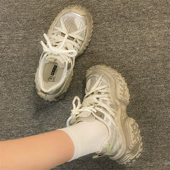 LIZAKOSHT - Womens Sneakers Shoes Fashion Platform Tennis Female Woman-shoes Designer Thick Sole New Trainers Roses Casual Mesh
