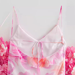 LIZAKOSHT - Women's Temperament Flounce Printed Suspender Dress