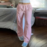 LIZAKOSHT  -  Solid Loose Sweatpants Streetwear Joggers Casual Basic Pink Trousers for Women Basic Aesthetic Y2K Retro Pants