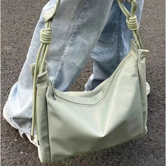 LIZAKOSHT - High-capacity Solid Simple Shoulder Bag Y2k Aesthetic Streetwear Trendy Crossbody Handbags Japanese Sweet Women Casual Tote Bags