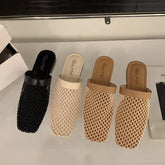 LIZAKOSHT - Summer Women Slippers Sexy Mesh Mules Shoes Indoor Home Slides Female Flats Shoes Beach Sandals Flip Flops New Woman Shoes