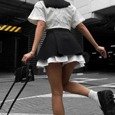 LIZAKOSHT - 2026 Fashion Loose Black Women's Shorts Casual High Waist Shorts Elegant Classic Patchwork Shorts Female Clothing