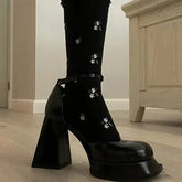 LIZAKOSHT  -  Designer Platform High Heels Party Club Women Shoes Shoes Fashion Shallow Spring Autumn Square Heels Dress Shoes