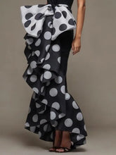 LIZAKOSHT - Female Fashion Polka Dot Bow-Embellished Elegant Tube Strapless Dress New Summer Sleeveless Party Evening Dresses