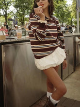 LIZAKOSHT  -  Casual Loose Striped T-shirt For Women 2025 New Summer Chic Vintage Basic Short Sleeve Contrast Color Pullovers Round Neck  Tops