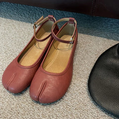 LIZAKOSHT - Fashion Split Toe Women Flat Mary Jane Shoes Casual Tabi Ninja Ballet Ladies Slip On Loafer Soft Ballerina Comfort Moccasin