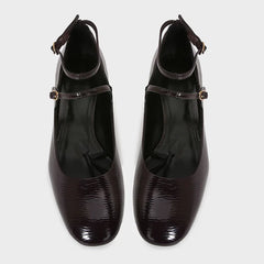 LIZAKOSHT - Chunky Heels Square Toe Women Mary Jane Shoes Elegant Ankle Strap Classic Retro Style Patent Leather Daily Office Lady Pumps