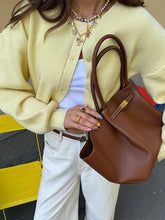 LIZAKOSHT  -  Fashion Single Breasted Knitted Coats Women Elegant Solid O-neck Lantern Sleeve Cardigan Lady Summer Chic Casual Holiday Tops